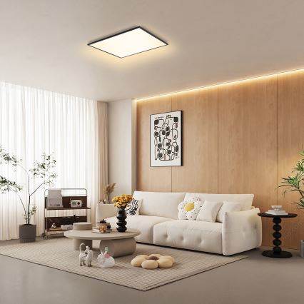 BRILAGI - LED Dimmable Ceiling Light SLIMFRAME LED/58W/230V 60x60 cm 3000-6000K Black + Remote Control
