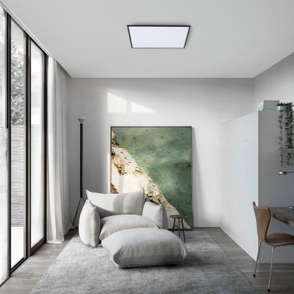 BRILAGI - LED Dimmable Ceiling Light SLIMFRAME LED/58W/230V 60x60 cm 3000-6000K Black + Remote Control