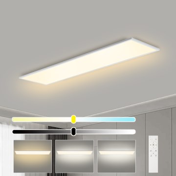 Brilagi - SLIMFRAME LED Dimmable Ceiling Fixture, 58W, 230V, 120 x 30 cm, 3000–6000 K, White + Remote Control