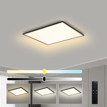Brilagi - SLIMFRAME LED Dimmable Ceiling Light 36W/230V 45x45 cm 3000-6000K Black + Remote Control