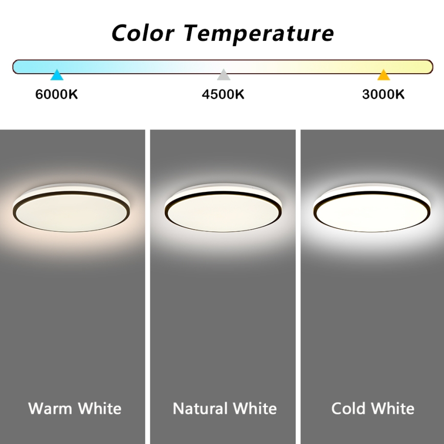 Brilagi - Dimmable SMART LED Ceiling Light/36W/230V Ø 48 cm 3000-6000K Wi-Fi Tuya Beacon + Remote Control