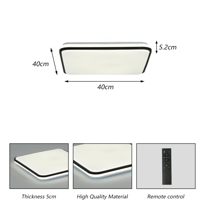 Brilagi - SMART Dimmable LED Ceiling Light LED/24W/230V 43x43 cm 3000-6000K Wi-Fi Tuya Beacon + Remote Control