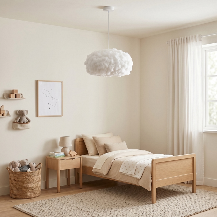 Brilagi - SOLEAIR Cable Pendant Light 1xE27/60W/230V Ø 45 cm White