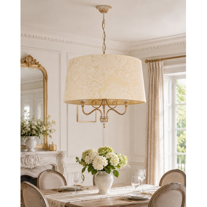 BRILAGI - SONIA Chain-Suspended Chandelier 3xE27/15W/230V Ø 56 cm Cream/Patina