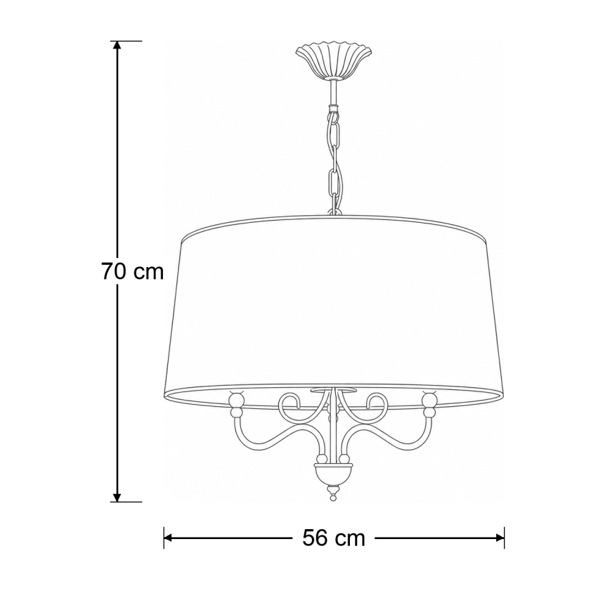 BRILAGI - SONIA Chain-Suspended Chandelier 3xE27/15W/230V Ø 56 cm Cream/Patina