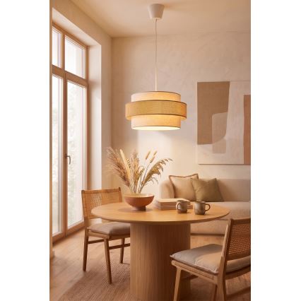 Brilagi - SPACE Cable Pendant Light 1xE27/60W/230V Ø 40 cm Beige/Cream