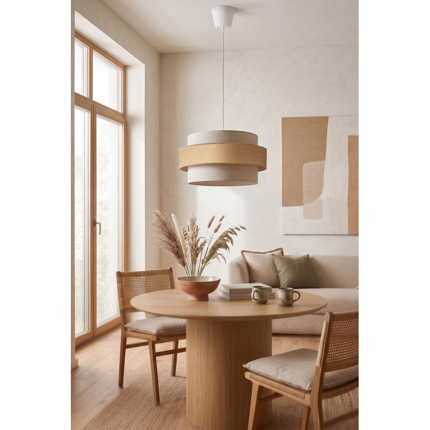 Brilagi - SPACE Cable Pendant Light 1xE27/60W/230V Ø 40 cm Beige/Cream