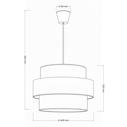 Brilagi - SPACE Cable Pendant Light 1xE27/60W/230V Ø 40 cm Beige/Cream