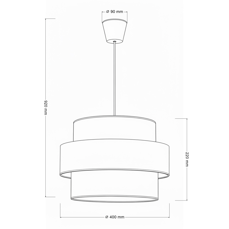 Brilagi - SPACE Cable Pendant Light 1xE27/60W/230V Ø 40 cm Beige/Cream