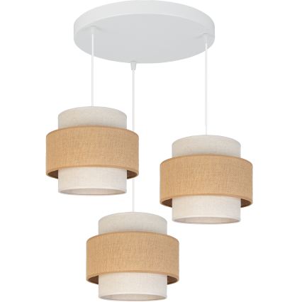 Brilagi - SPACE Cable Pendant Light 3x E27/60W/230V Ø 40 cm beige/cream