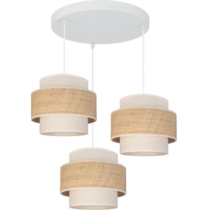 Brilagi - SPACE Cable Pendant Light, 3× E27/60W/230V, Ø 40 cm, Beige/Cream