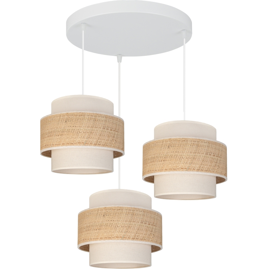 Brilagi - SPACE Cable Pendant Light, 3× E27/60W/230V, Ø 40 cm, Beige/Cream