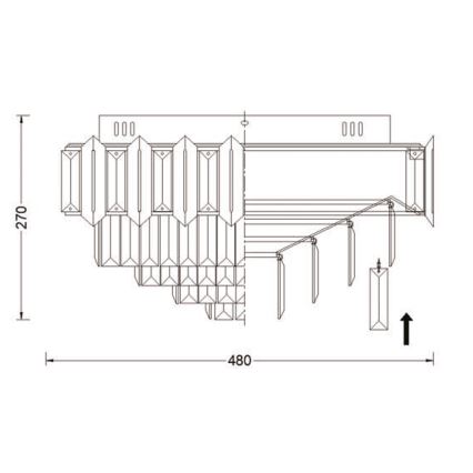 Brilagi - SPECTRA Ceiling Light 5 x E14/40W/230V Ø 48 cm Gold