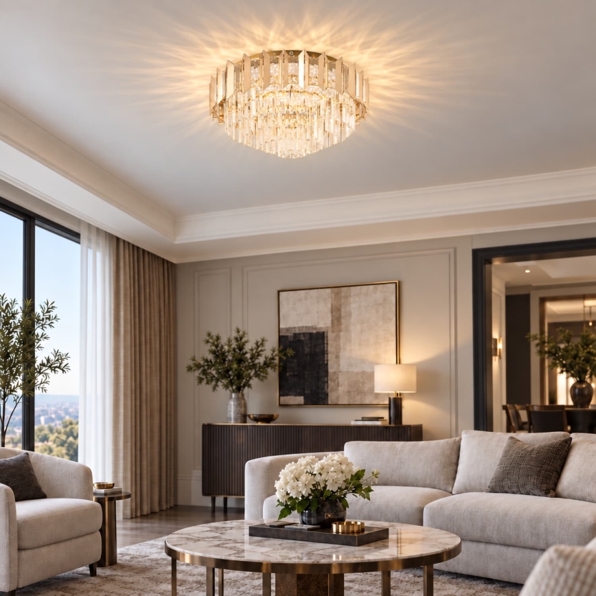 BRILAGI - SPECTRA LED Dimmable Ceiling Light 45W, 230V, 3000–6000K, Ø 48 cm, Gold + Remote Control