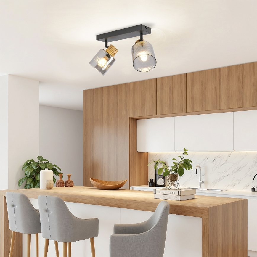 Brilagi - Spotlight HYGGE 2xE14/15W/230V black/smoked