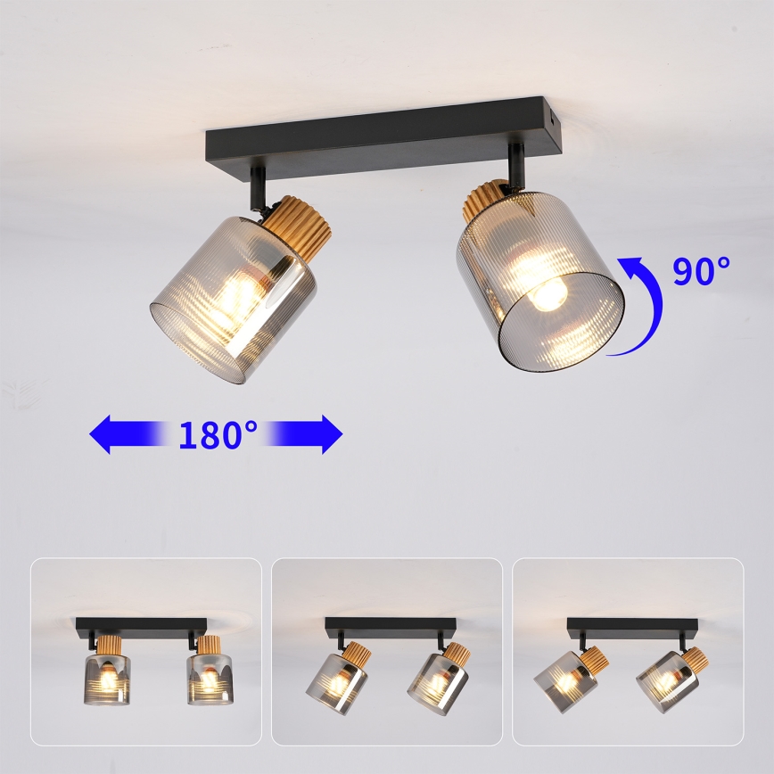 Brilagi - Spotlight HYGGE 2xE14/15W/230V black/smoked