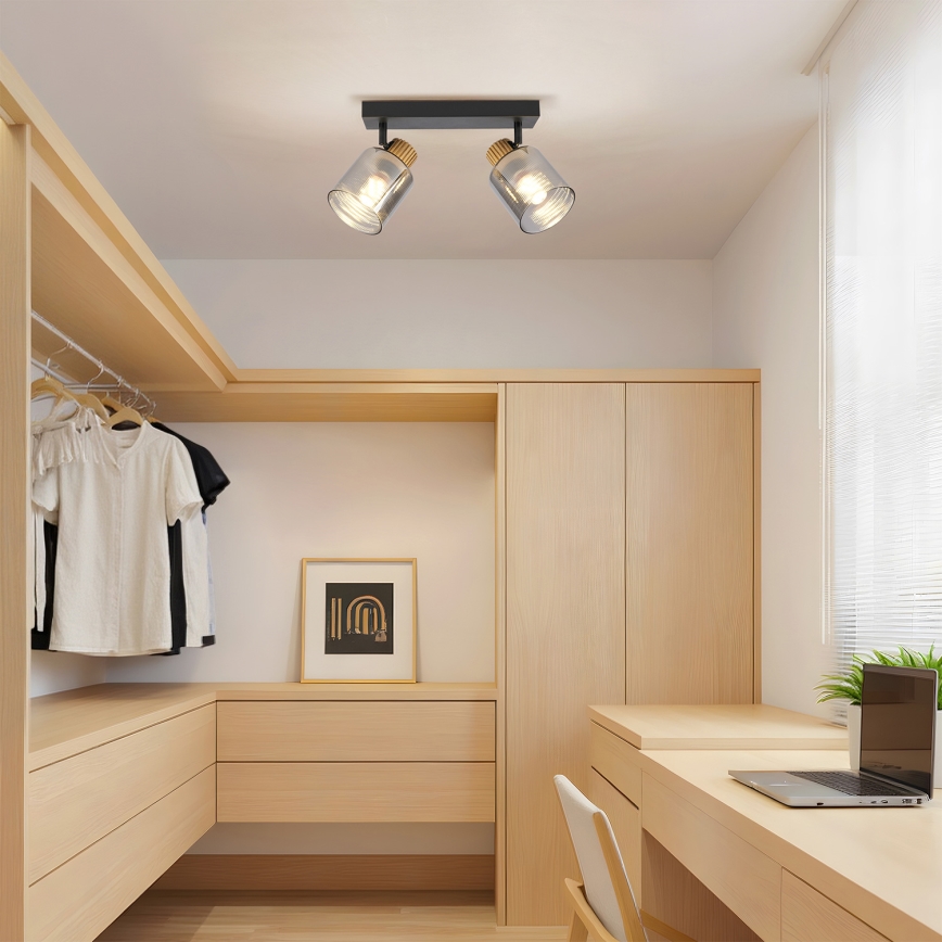 Brilagi - Spotlight HYGGE 2xE14/15W/230V black/smoked