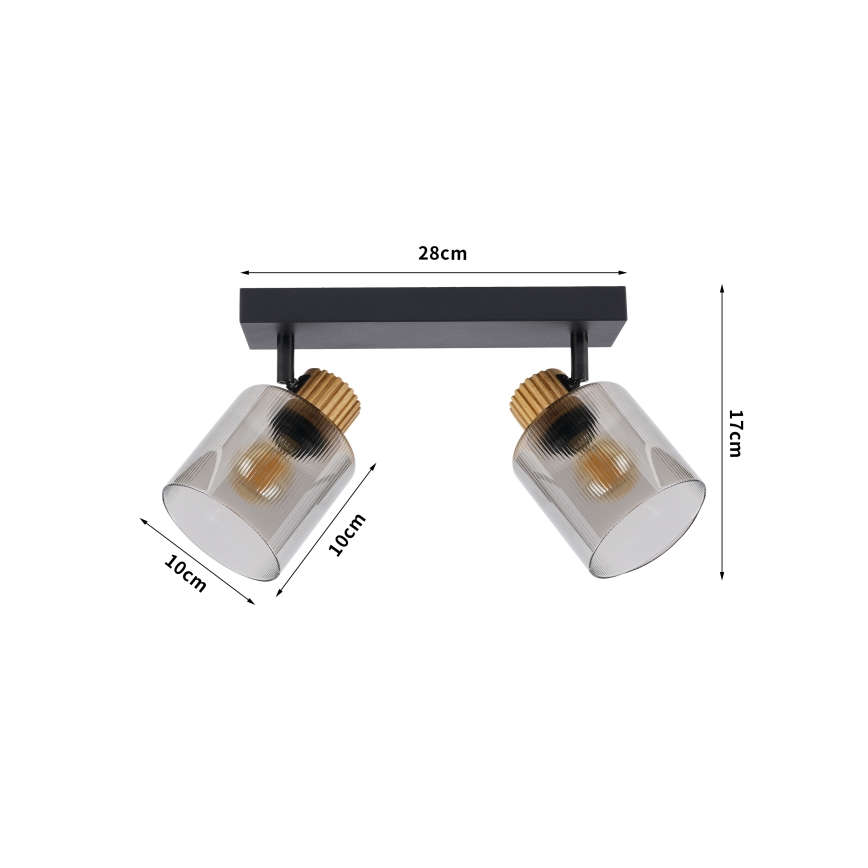 Brilagi - Spotlight HYGGE 2xE14/15W/230V black/smoked