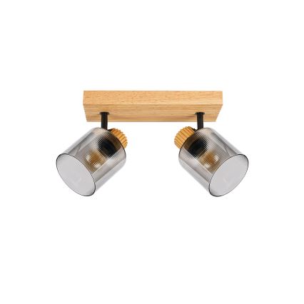 Brilagi - Spotlight HYGGE 2xE14/15W/230V rubberwood/smoked