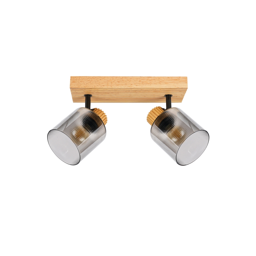 Brilagi - Spotlight HYGGE 2xE14/15W/230V rubberwood/smoked