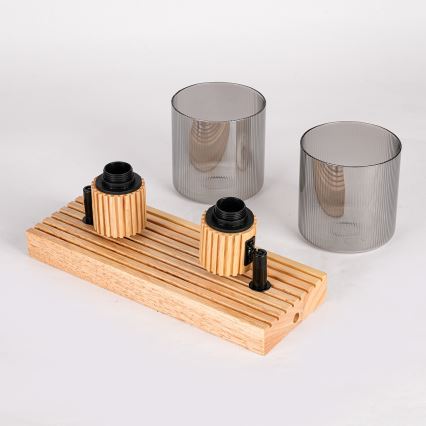 Brilagi - Spotlight HYGGE 2xE14/15W/230V rubberwood/smoked