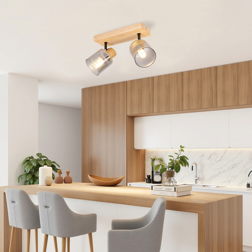 Brilagi - Spotlight HYGGE 2xE14/15W/230V wood/smoked