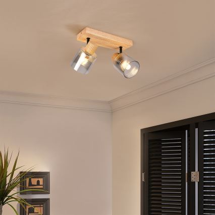 Brilagi - Spotlight HYGGE 2xE14/15W/230V wood/smoked