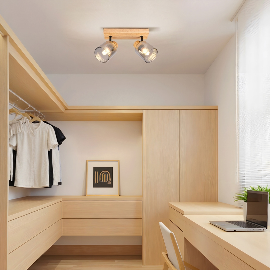 Brilagi - Spotlight HYGGE 2xE14/15W/230V wood/smoked