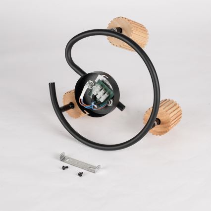 Brilagi - Spotlight MODERN WOOD 3xGU10/8W/230V rubberwood/black