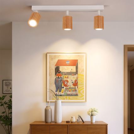 Brilagi - Spotlight MODERN WOOD 3xGU10/8W/230V wood/white