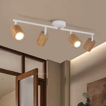 Brilagi - Spotlight MODERN WOOD 4xGU10/8W/230V wood/white