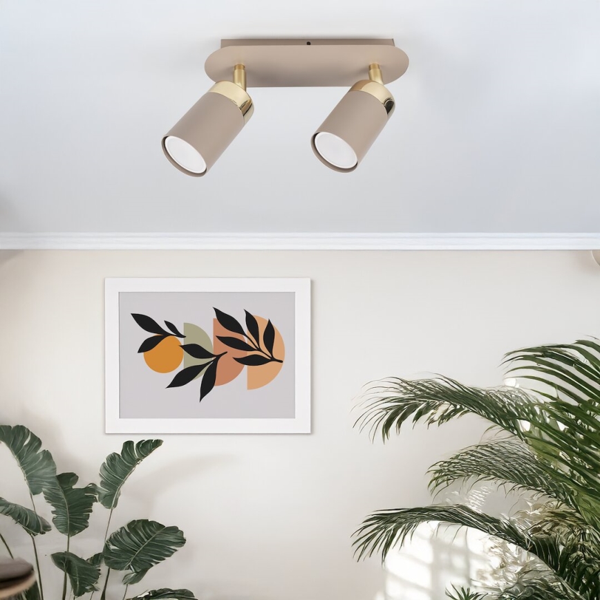 Brilagi - Spotlight POKER 2xGU10/25W/230V beige/gold