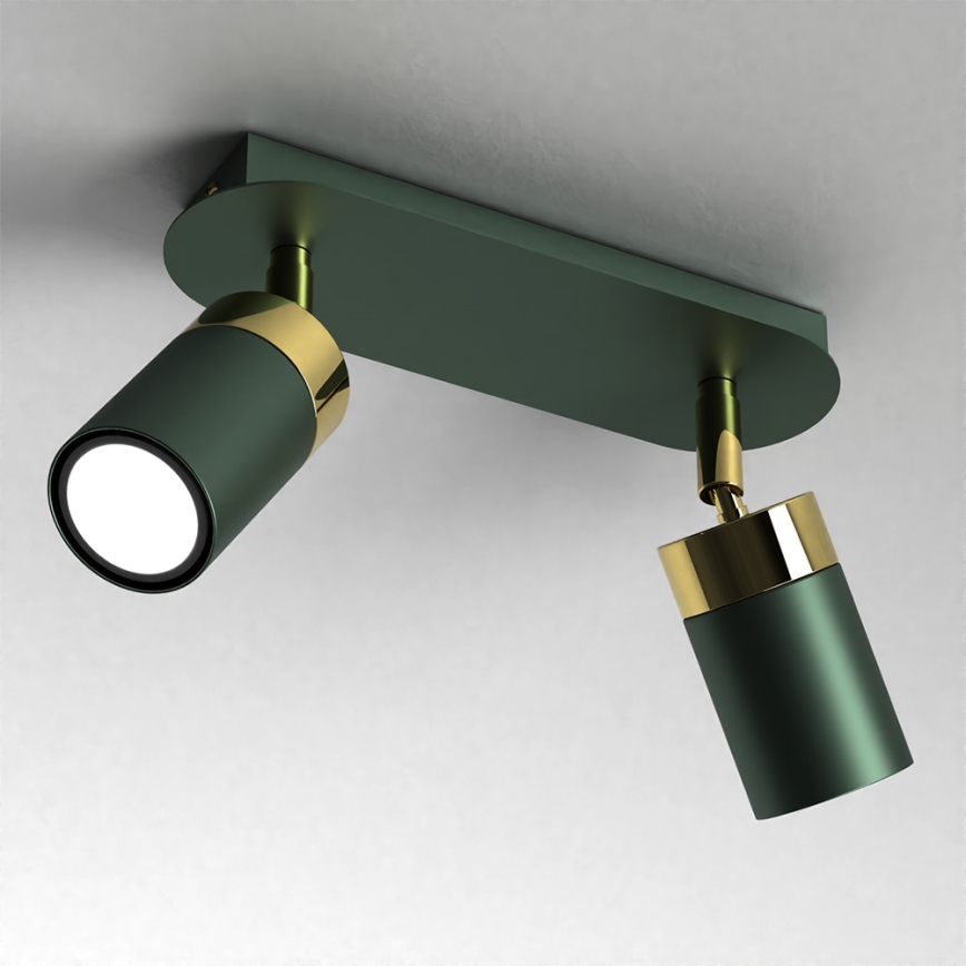 Brilagi - Spotlight POKER 2xGU10/25W/230V green/gold
