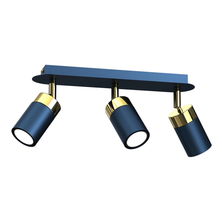 Brilagi - Spotlight POKER 3xGU10/25W/230V blue/gold
