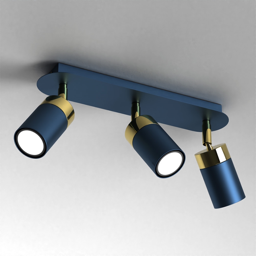 Brilagi - Spotlight POKER 3xGU10/25W/230V blue/gold
