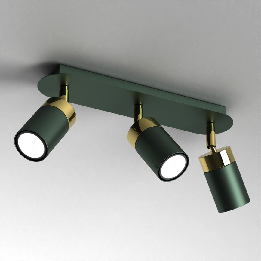 Brilagi - Spotlight POKER 3xGU10/25W/230V green/gold