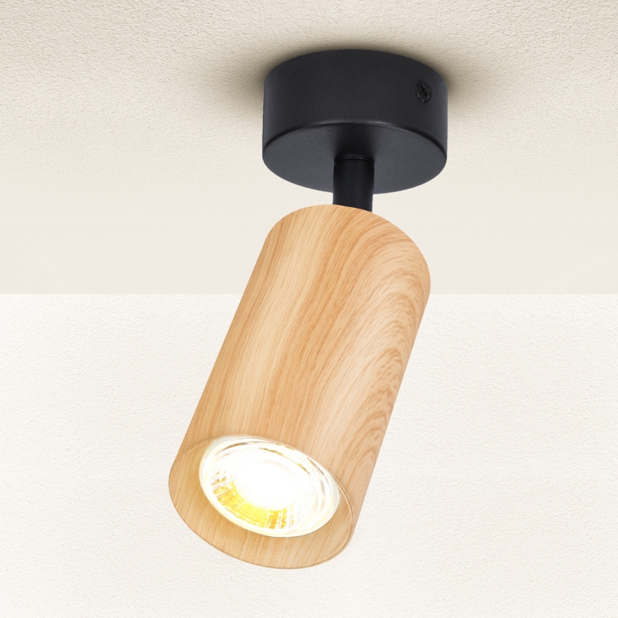 Brilagi - Spotlight SELE 1xGU10/30W/230V black/oak decor