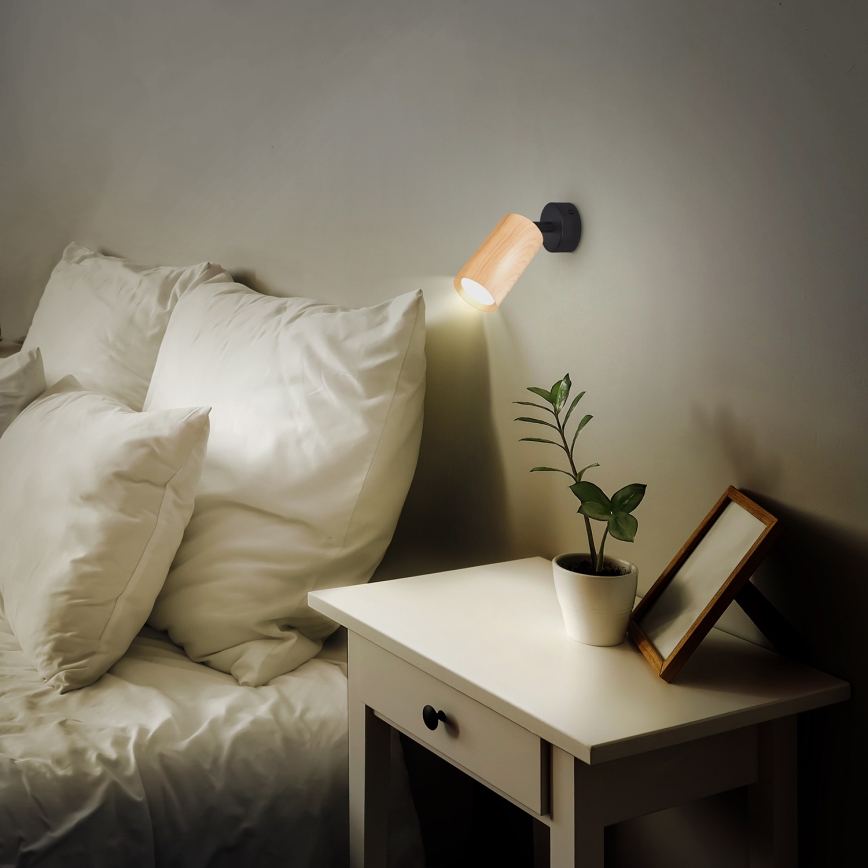Brilagi - Spotlight SELE 1xGU10/30W/230V black/oak decor
