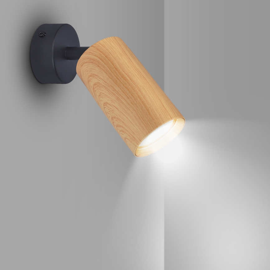 Brilagi - Spotlight SELE 1xGU10/30W/230V black/oak decor