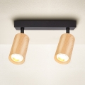 Brilagi - Spotlight SELE 2xGU10/30W/230V black/oak decor