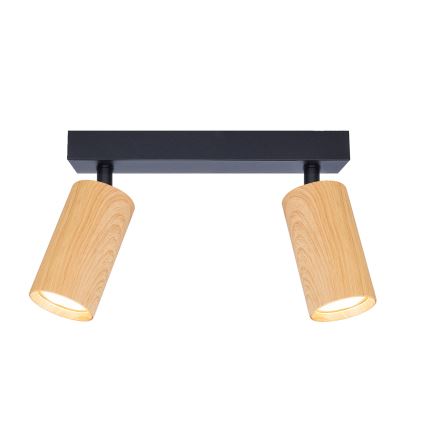 Brilagi - Spotlight SELE 2xGU10/30W/230V black/oak decor