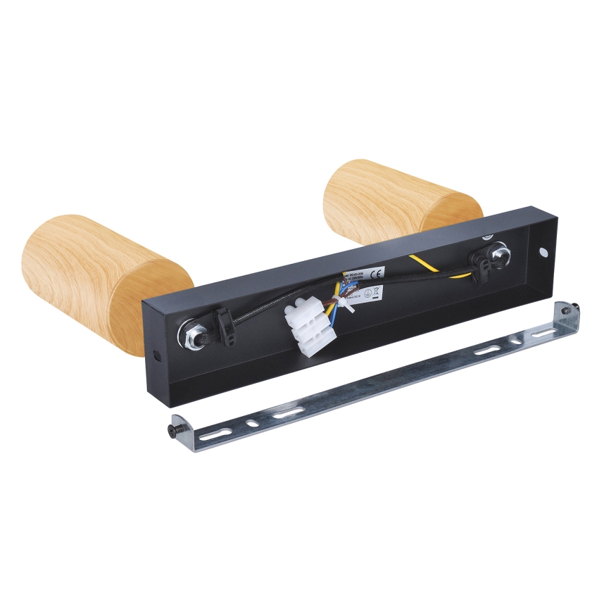 Brilagi - Spotlight SELE 2xGU10/30W/230V black/oak decor