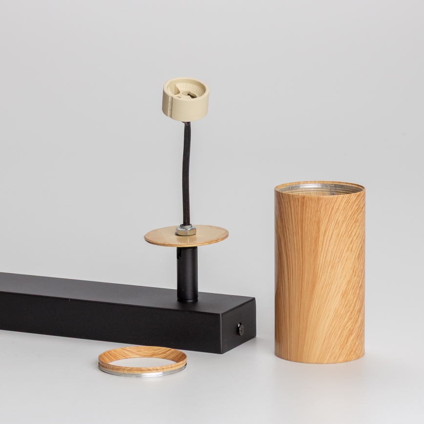 Brilagi - Spotlight SELE 2xGU10/30W/230V black/oak decor