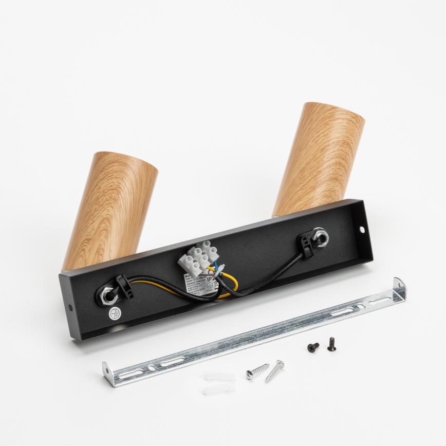 Brilagi - Spotlight SELE 2xGU10/30W/230V black/oak decor
