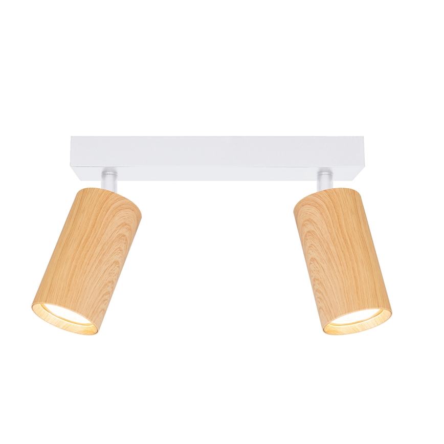 Brilagi - Spotlight SELE 2xGU10/30W/230V white/oak decor