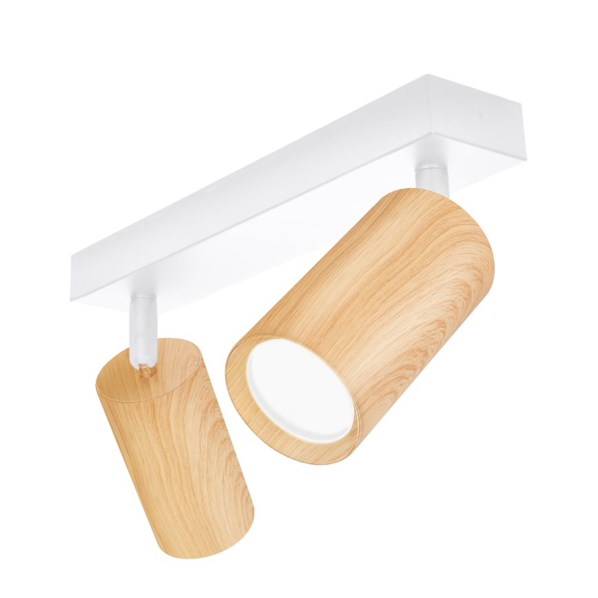Brilagi - Spotlight SELE 2xGU10/30W/230V white/oak decor