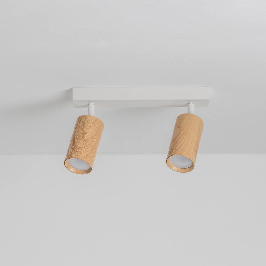 Brilagi - Spotlight SELE 2xGU10/30W/230V white/oak decor