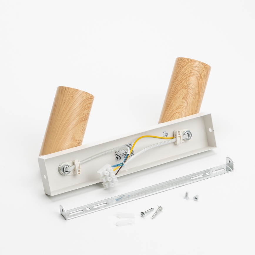 Brilagi - Spotlight SELE 2xGU10/30W/230V white/oak decor