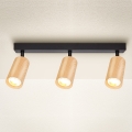 Brilagi - Spotlight SELE 3xGU10/30W/230V black/oak decor