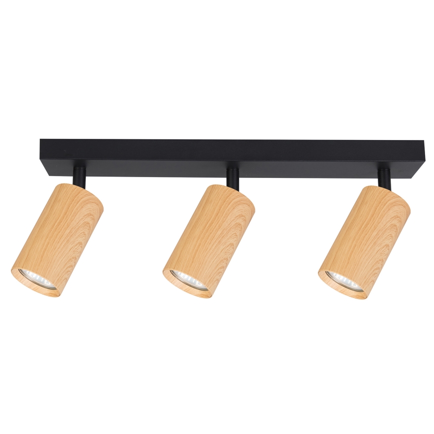 Brilagi - Spotlight SELE 3xGU10/30W/230V black/oak decor